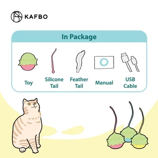 KAFBO K-Monster Smart cat toy ของเล่นแมวอัตโนมัติ เหมือนไล่ล่ามอนสเตอร์ หัวขนนก หัวหางยางซิลิโคนเปลี่ยนได้
