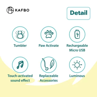 KAFBO K-Monster Smart cat toy ของเล่นแมวอัตโนมัติ เหมือนไล่ล่ามอนสเตอร์ หัวขนนก หัวหางยางซิลิโคนเปลี่ยนได้