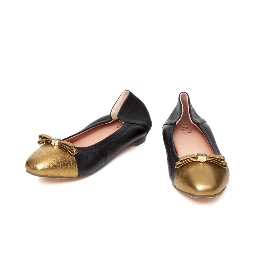 O&B รองเท้าหนังแกะ รุ่น AUDREY HER IN BLACK WOOD-11244CS08368F_C4BKSB