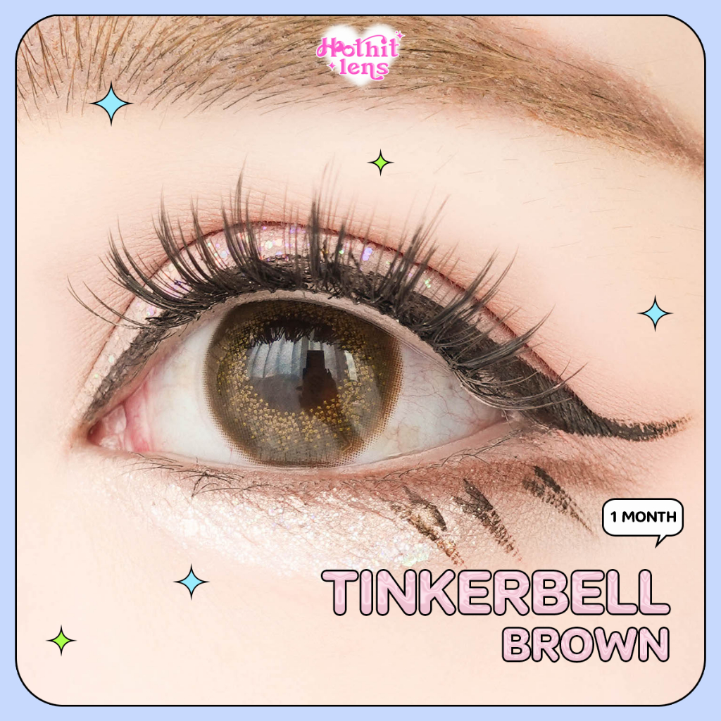 Candylens คอนแทคเลนส์ Tinkerbell brown พร้อมส่งแบบปกติ และค่าสายตาสั้น 0.00-10.00