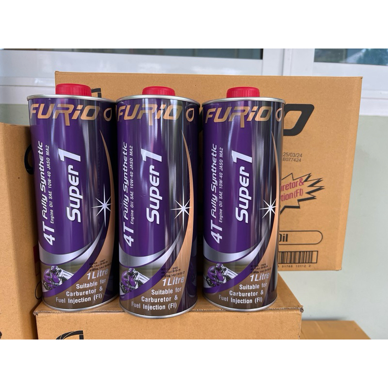 **แพ็ค 3 ขวด* Furio super 1 4T fully syn สังเคราะห์ 100% ขนาด 1 ลิตร รวมได้ 3 ลิตร
