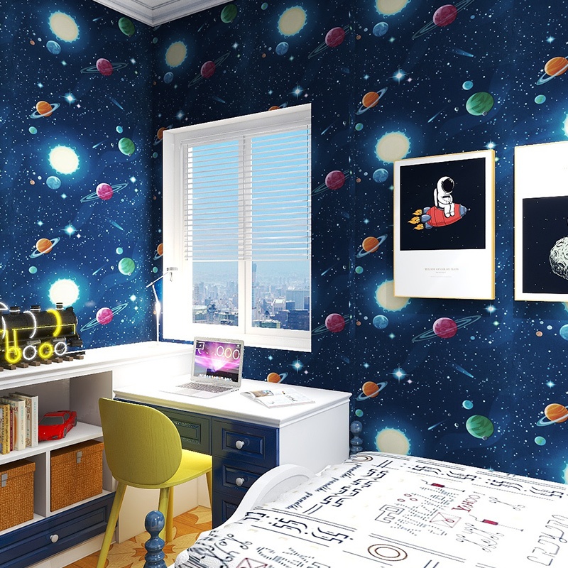 (ส่งทันที) Wall Kip วอลเปเปอร์ อวกาศ ติดผนัง สติ๊กเกอร์ มีกาวในตัว ติดเองได้