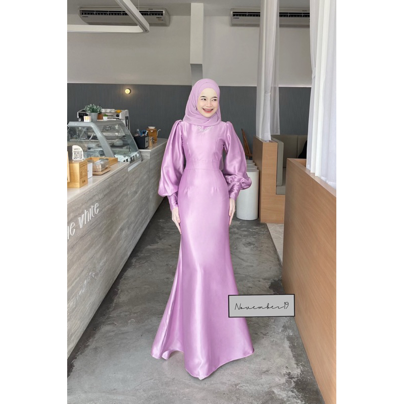 รุ่นซินดี้ผ้าซาร่า ชุดเดรสอิสลาม ชุดเดรสมุสลิม ไม่รวมฮิญาบเข้าชุด แบรนด์November19 - รูปที่ 6
