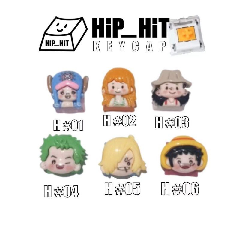 KEYCAP คีย์แคป ปุ่มกดคีย์แคป ลายโจรสลัดลูฟี่ น่ารักๆกับเพื่อน