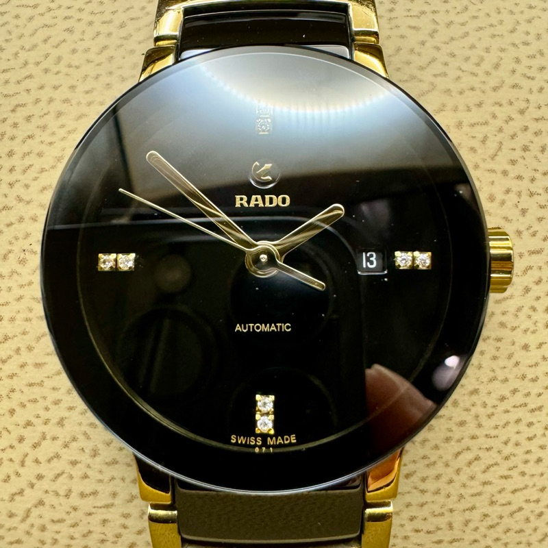 Rado Centrix Ladies R30034712 Centrix S Two-Tones Black Dial Watch