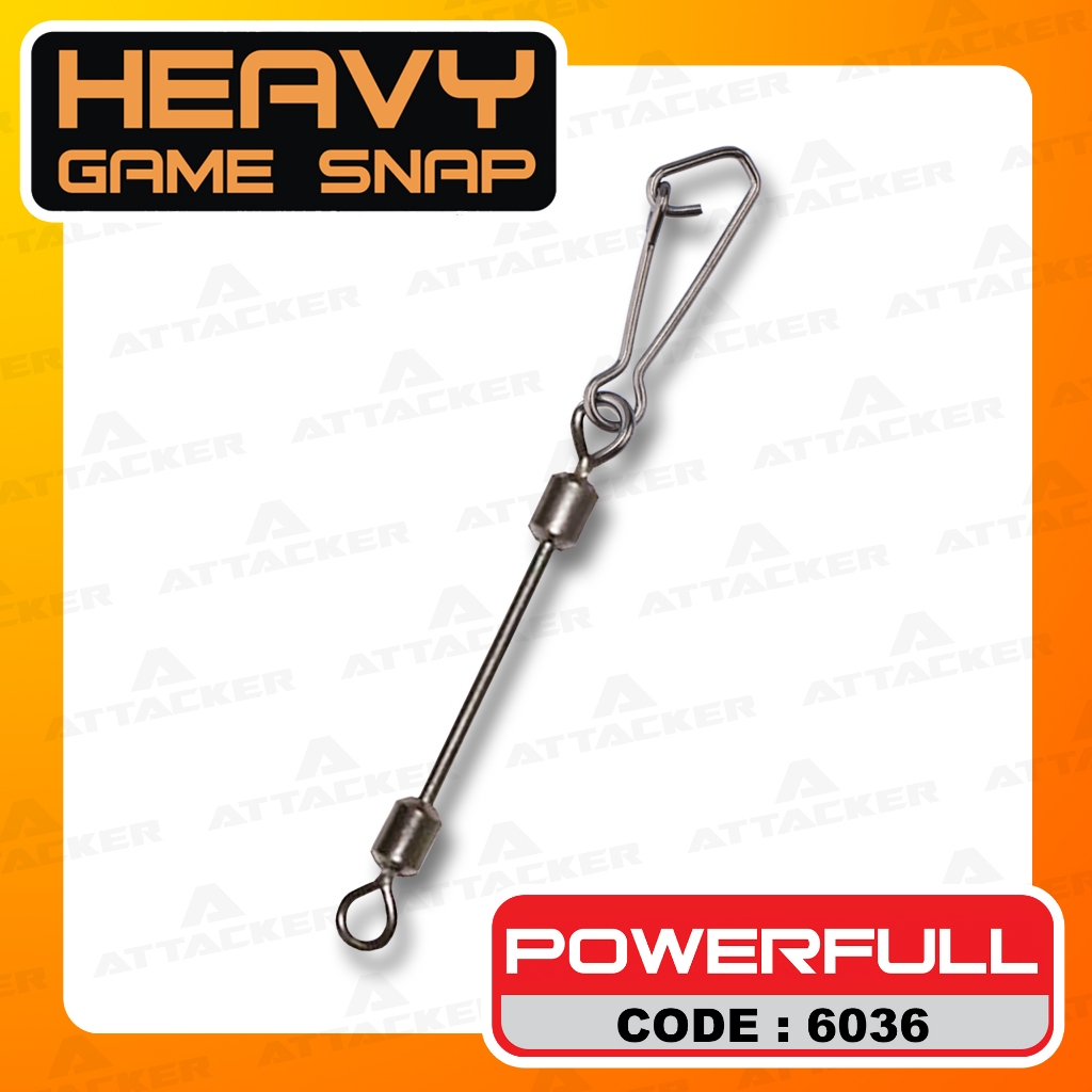 กิ๊ฟตกปลา ATTACKER  HEAVY GAME SNAP POWERFULL 6036 กิ๊ป ลูกหมุน ทุ่นชิงหลิว กิ๊ฟเหยื่อปลอม กิ๊ฟก้านยาว กิ๊ฟตกปลา