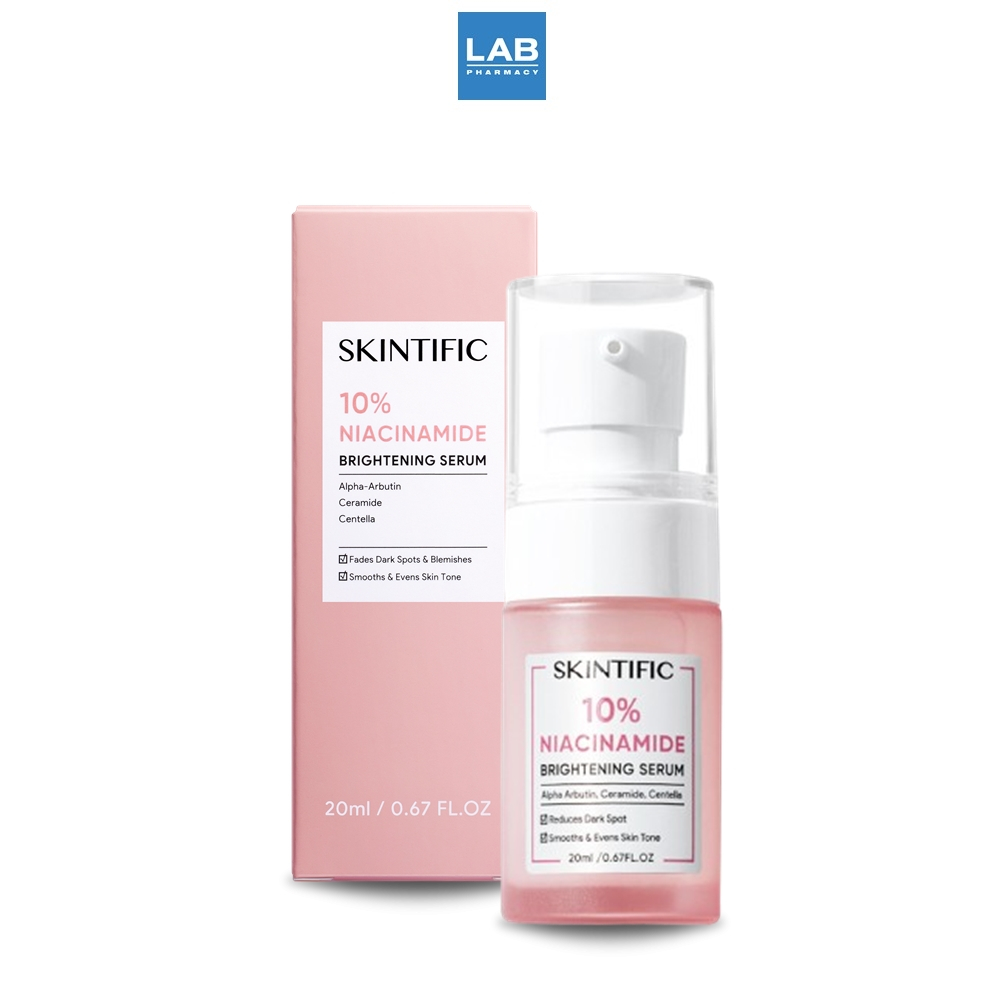 SKINTIFIC 10% Niacinamide Brightening Serum 20 ml. - เซรั่มที่ช่วยปรับสภาพผิวให้กระจ่างใส ลดเลือนจุดด่างดำ และ รอยสิว