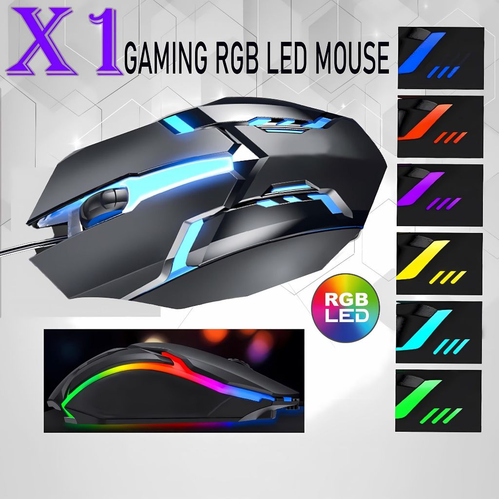 RGB Mouse สำหรับเล่นเกม, เมาส์ออปติคอลสำหรับเล่นเกมสำนักงานแล็ปท็อป Mouse computer ตั้งโต๊ะมีสาย USB