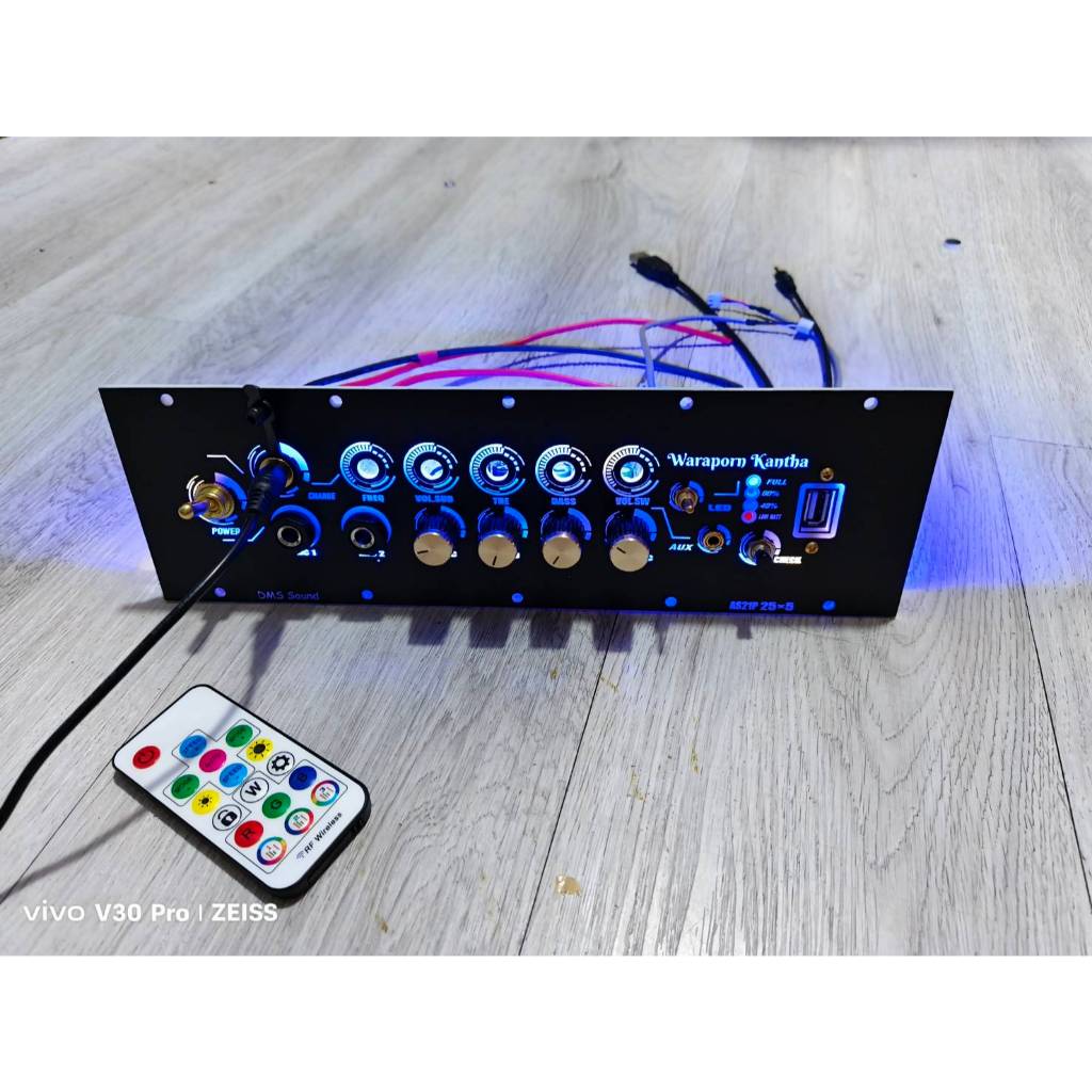 ชุดเพลท AS21P พ่วงคาราโอเกะปรีไมค์ วัดแบตธรรมดา ZK-AMP 2G เอฟเฟคแท้เสียงไม่ดรอฟ เดินระบบไฟ ไม่เอาแอม