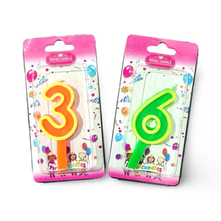 Birthday candles เทียนตัวเลขหลากสีสัน P 038 1 เเพ็คบรรจุ 10ชิ้น/เลข