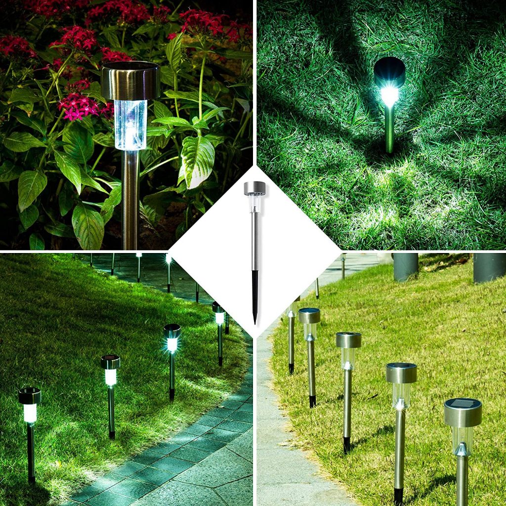 ไฟปักพื้น ไฟปักสนามหญ้า มีให้เลือกสามสี โซล่าเซลล์ Solar cell nightsun ลานกลางแจ้งจัดสวนตกแต่ง Solar Light ไฟปักสนาม