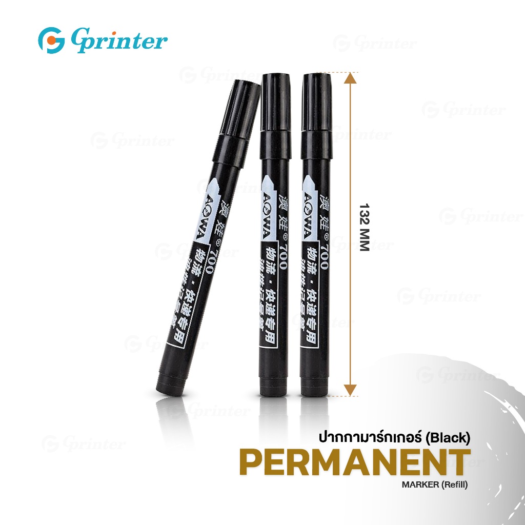 Gprinter ปากกามาร์กเกอร์ รุ่น AW-701 10แท่ง กันน้ำ หัวปากกาไฟเบอร์ เติมหมึกได้ ปากกาเคมี เมจิก - รูปที่ 3