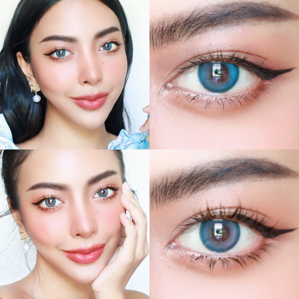 คอนแทคเลนส์  Luna สีชมพู ฟ้า พร้อมส่ง 0.00- 10.00 พร้อมส่งความสวยจ้า