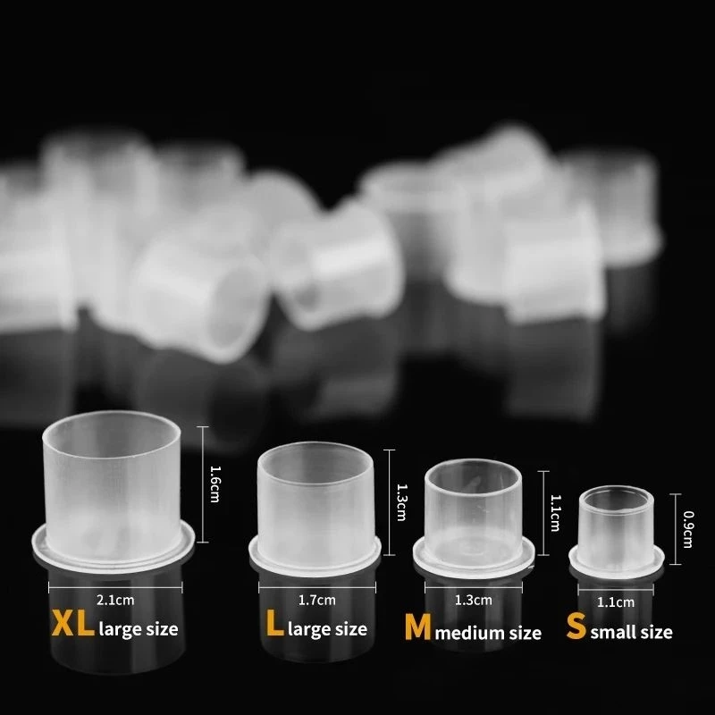 จุกใส่หมึก ขนาด S M L XL แบ่งขาย100ชิ้น จุกพลาสติก สำหรับงานสัก TATTOO