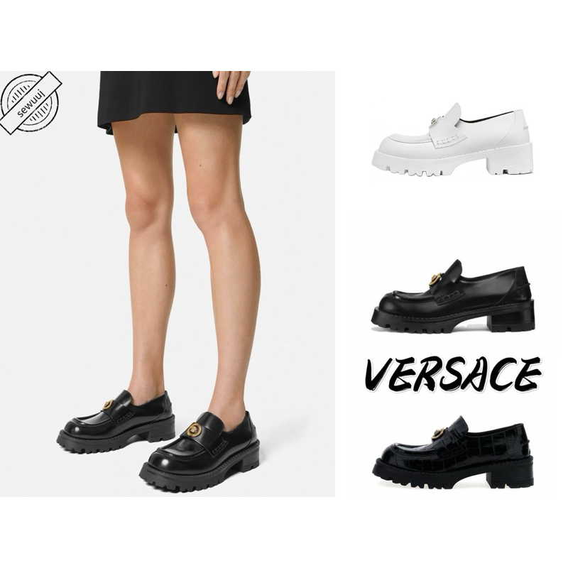 รองเท้าโลฟเฟอร์อเนกประสงค์ VERSACE ของแท้ที่สวมใส่สบาย