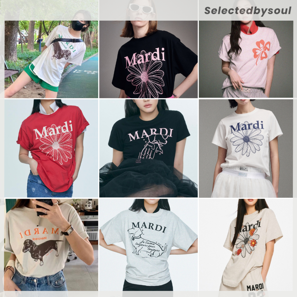 [พร้อมส่ง] Mardi Mercredi T-Shirt Flowermardi ของแท้100% ✨ เสื้อ Mardi นำเช้าจากเกาหลี