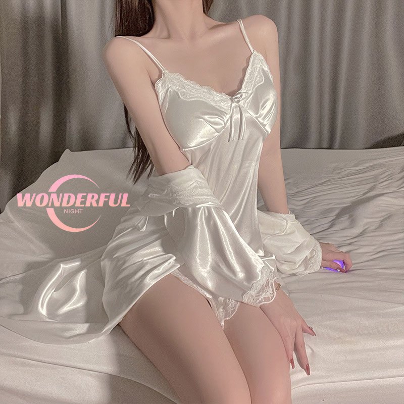 wonderful night🌙🌙ชุดนอนเซ็กซี่ pajamas dress ลูกไม้เซ็กซี่ sexy ผ้าใส่สบาย (H1001)