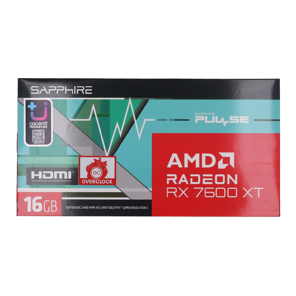 VGA SAPPHIRE PULSE AMD RADEON RX 7600 XT GAMING OC 16GB GDDR6 DUAL HDMI/DUAL DP