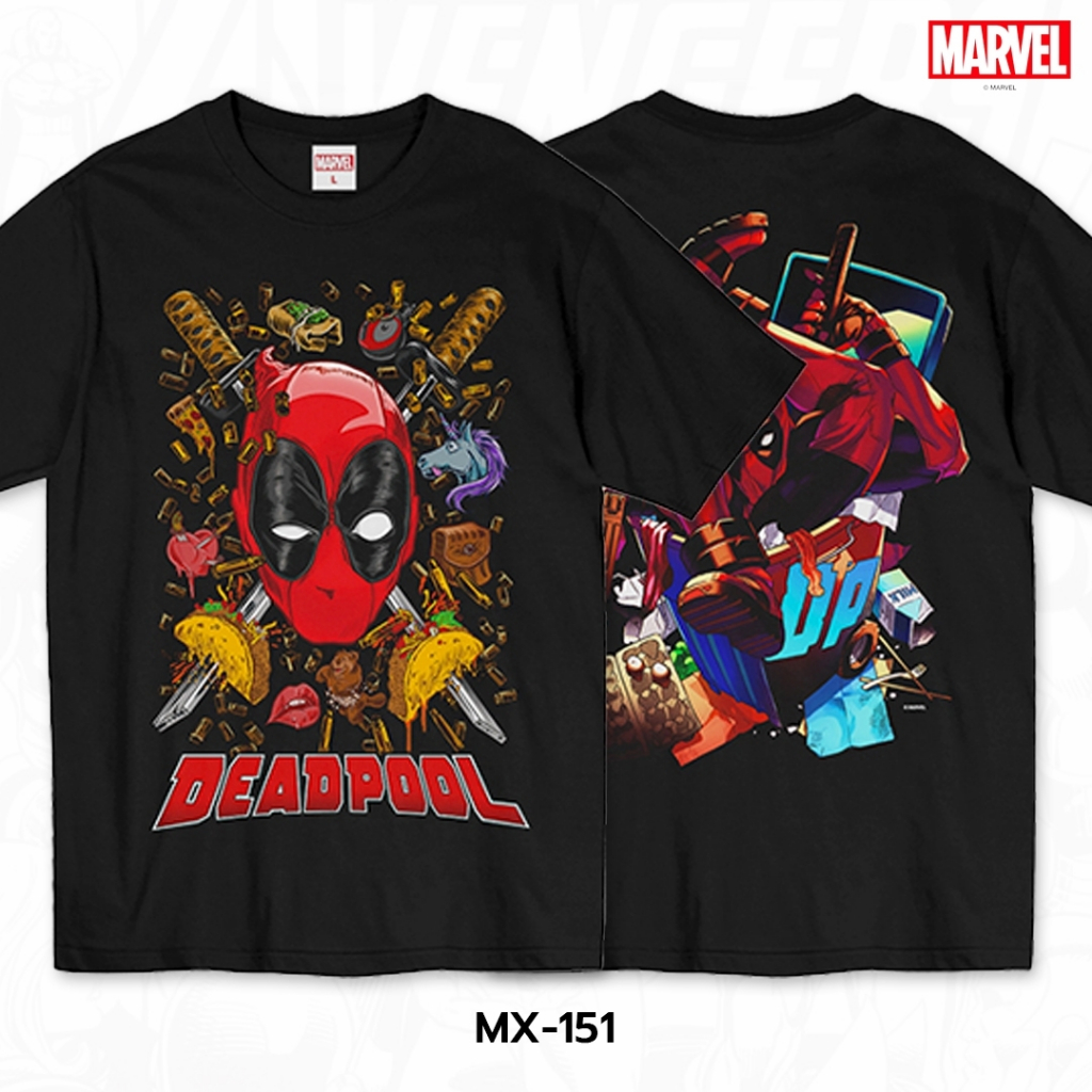 Power 7 Shop เสื้อยืดการ์ตูน มาร์เวล DEADPOOL ลิขสิทธ์แท้ MARVEL COMICS T-SHIRTS (MX-151)