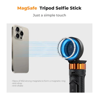 K&F Model MS19 Magnetic Selfie Stick Tripod, 159cm with Bluetooth remote&Magnetic Ring (KF09.139)