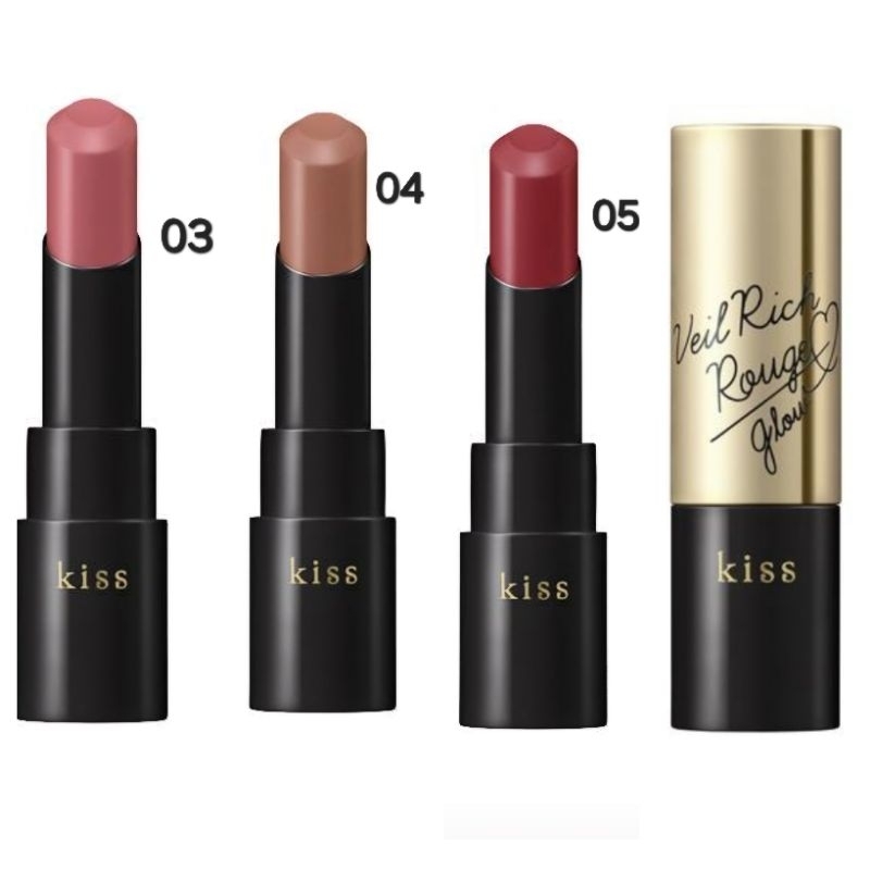 ลิปสติกญี่ปุ่น kiss veil rich rouge glow (3สี ให้เลือก) 03/04/05