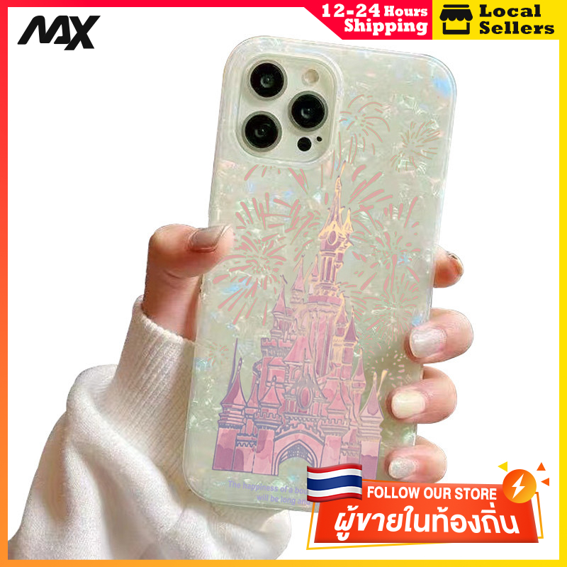 เคสไอโฟน13 กรณีเชลล์รูปแบบกระดาษแข็ง ปราสาท for IPhone 13 15 7Plus 14 12 11 Pro MAX 8 6 7 6S Plus X XR XS