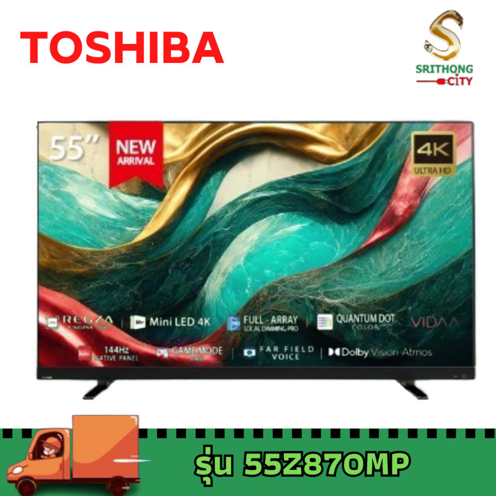 Toshiba Mini LED tv รุ่น 55Z870MP smart tv 4K ขนาด 55 นิ้ว รับประกันศูนย์