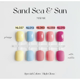 Madar ยาทาเล็บ [Special Colors] Sand Sea & Sun สีเจลไม่ต้องอบ High Gloss ขนาด 7 ML.