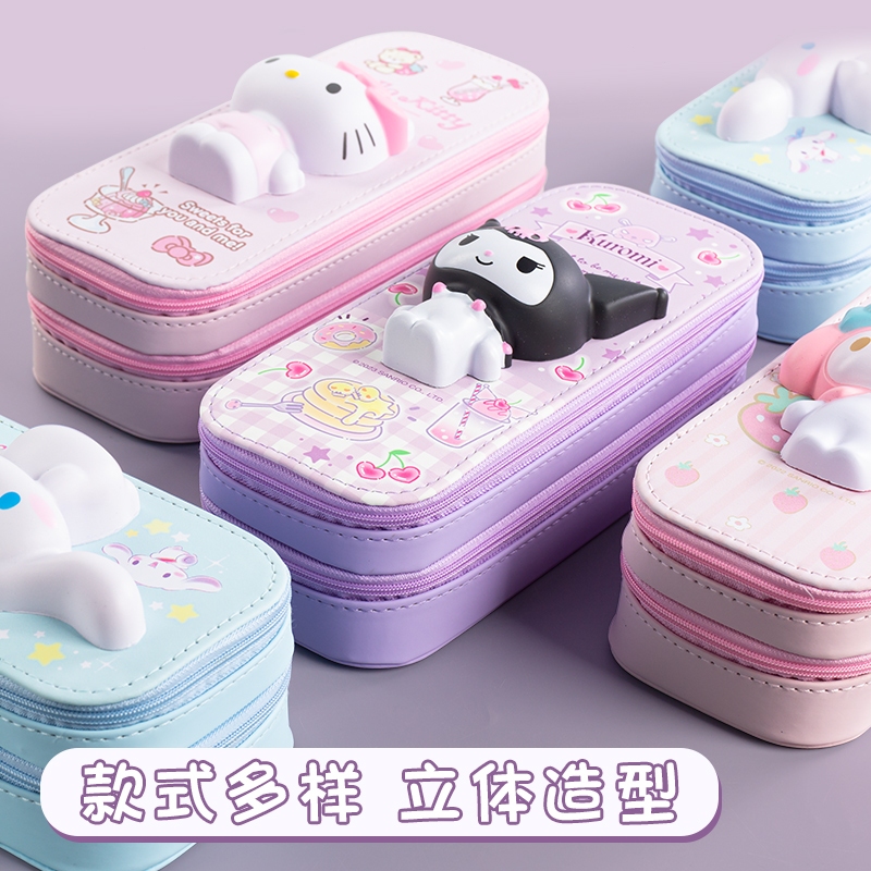 กระเป๋าดินสอ สกุชชี่ 3D Sanrioแท้ หน้านิ่ม กดเล่นได้ กล่องดินสอ ช่องเยอะ น่ารัก ลายการ์ตูน ซานริโอ้ - รูปที่ 6