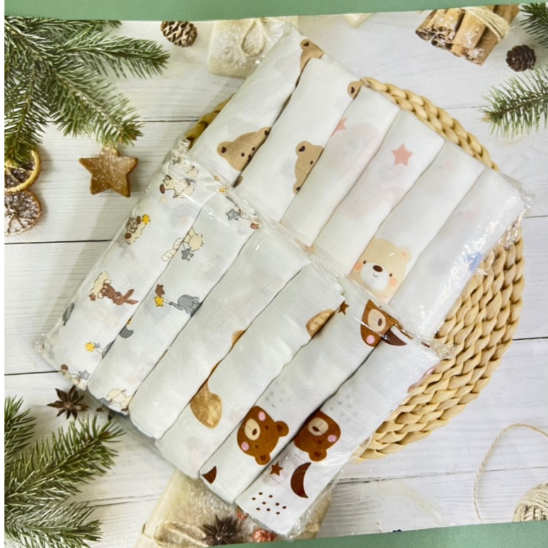 27×27นิ้ว ผ้าอ้อม มัสลิน เยื่อไผ่ 100% ผ้านิ่มมาก เยื่อไผ่ล้วน