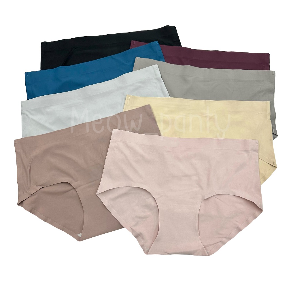 (ส่งจากไทย🇹🇭) กางเกงในไร้ขอบทรงเต็มตัว เอวกลาง กระชับ เรียบเนียน ไร้ตะเข็บ