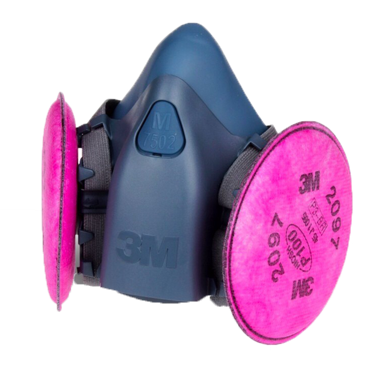 หน้ากากใส้กรองคู่ 3M7502พร้อมใส้กรอง3M-2097 พร้อมกระเป๋า