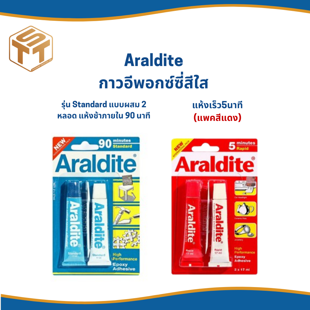 ARALDITE กาวอีพอกซ์ซี่สีใส แพ้ค 2 หลอด