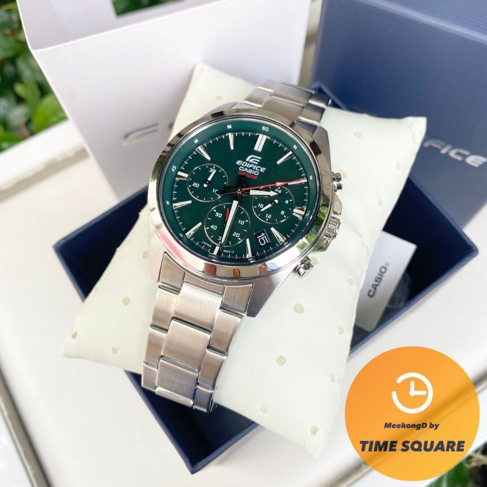 CASIO EDIFICE EFV-630D-3A หน้าปัด44มม. นาฬิกาชาย สายสแตนเลส กันน้ำ100เมตร คาสิโอแท้ รับประกันศูนย์1ป