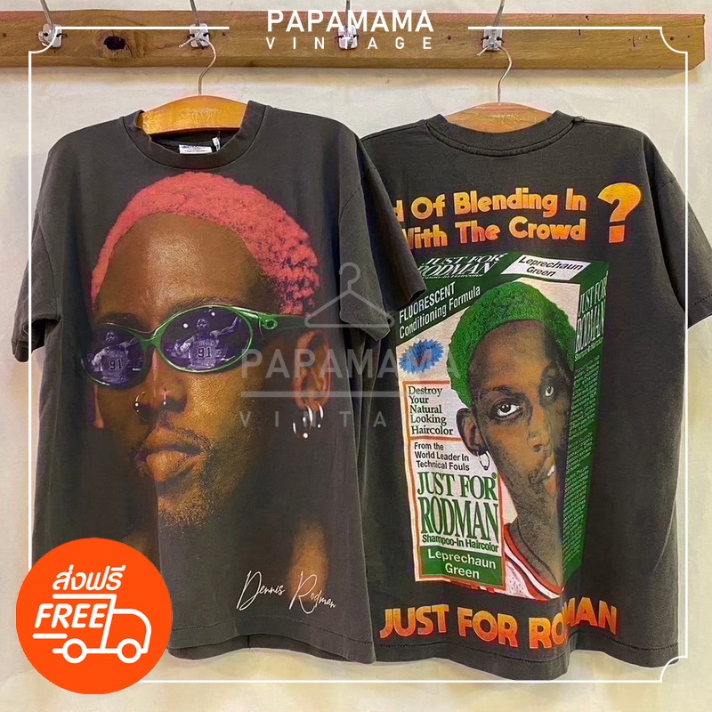 [ DENNIS RODMAN ] The King of Rebound Chicago Bulls original bootleg bio washed เสื้อบาส รอดแมน วินเ