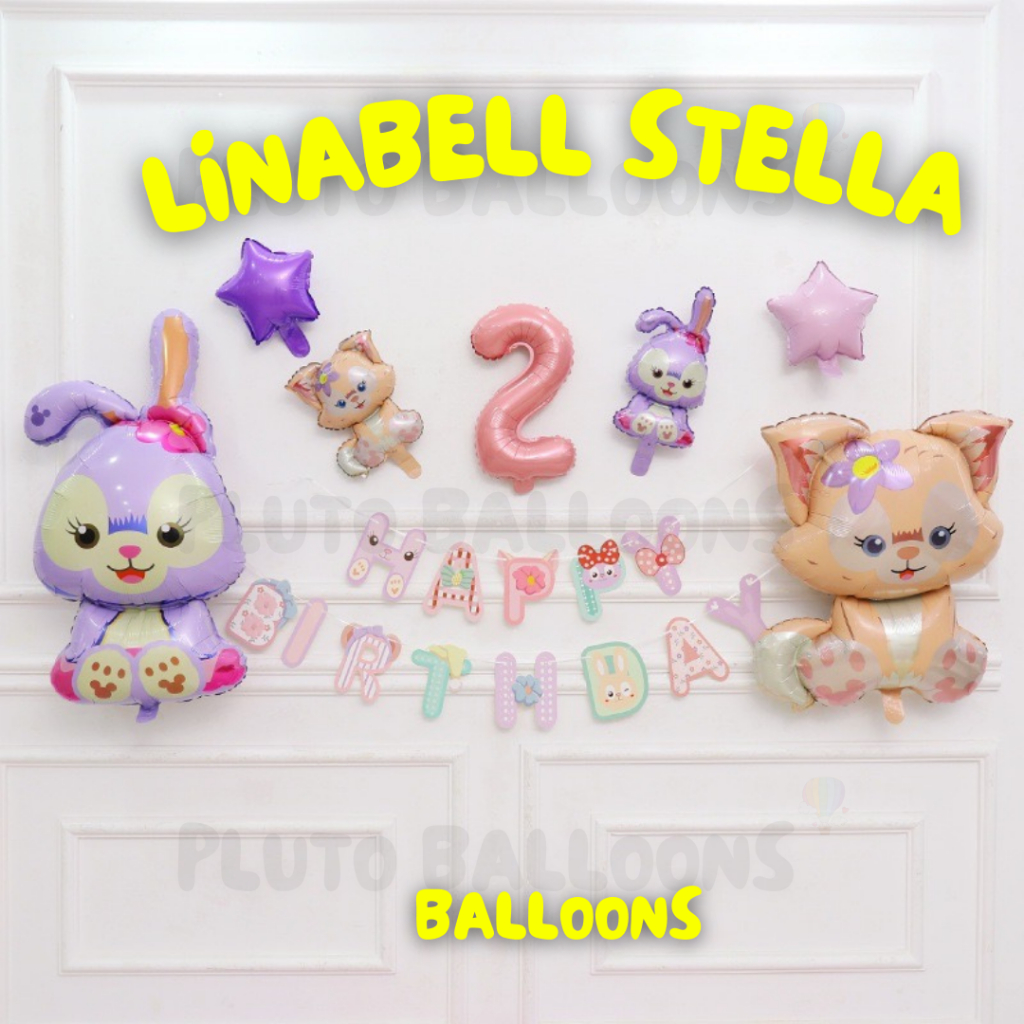 [ร้านไทย] - 🎈 ลูกโป่ง linabell stella lou ตัวใหญ่  ตัวละ 29 บาท  สีส้ม linabell สีม่วง stella lou 🎈