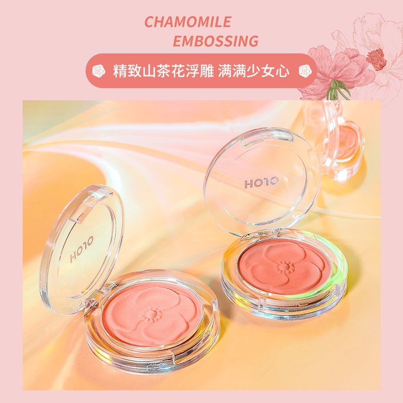 บลัชออน Blusher hojo โทนส้ม ชมพูพีช ส้มพีช เนื้อดี สีสวย ติดทน No.8121