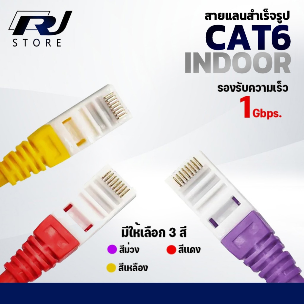 สายแลน Cat6 Ethernet Cable RJ45 Cat 6 สายแลนเน็ต Super Speed สายแลน สายสำเร็จ  หัวแลน RJSTORE