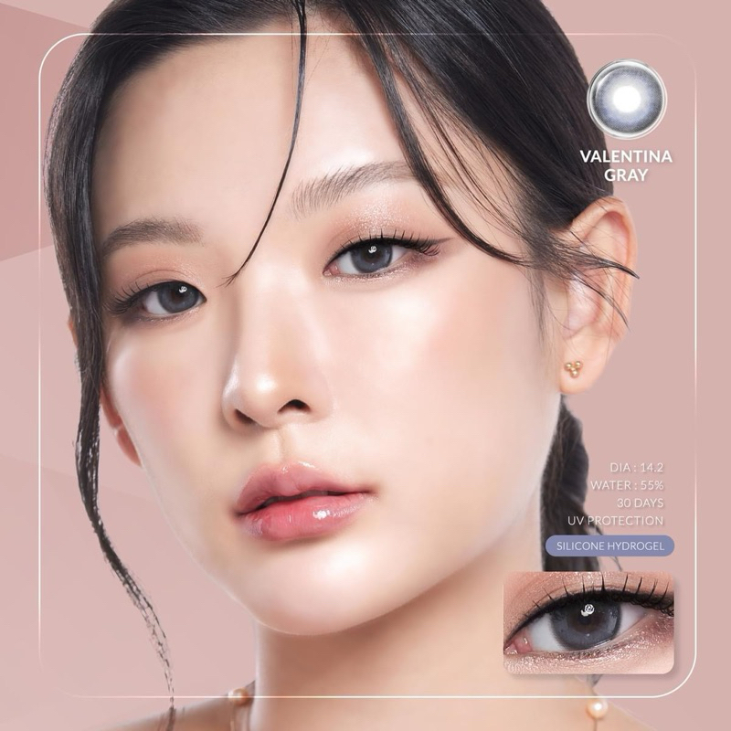 คอนแทคเลนส์ 𝗩𝗔𝗧𝗔𝗡𝗜𝗞𝗔𝗟𝗘𝗡𝗦 รุ่น VALENTINA GRAY สีเทาเข้ม น่าค้นหา เลนส์รายเดือน Silicone Hydrogel โดยคุณแพร วทานิกา