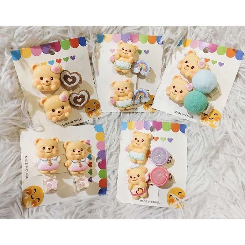 พร้อมส่ง ใน กิ๊บติดผมหมีเนย มาใหม่ ลายเยอะมาก น่ารักมาก