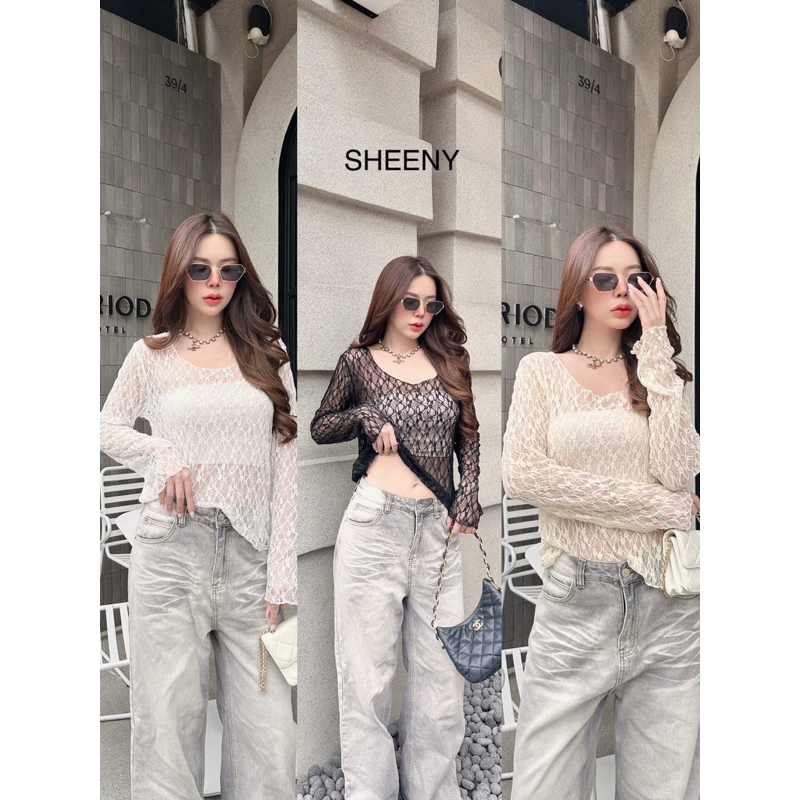 CHARLOTTE LACE TOP เสื้อลูกไม้ซีทรูแขนยาว