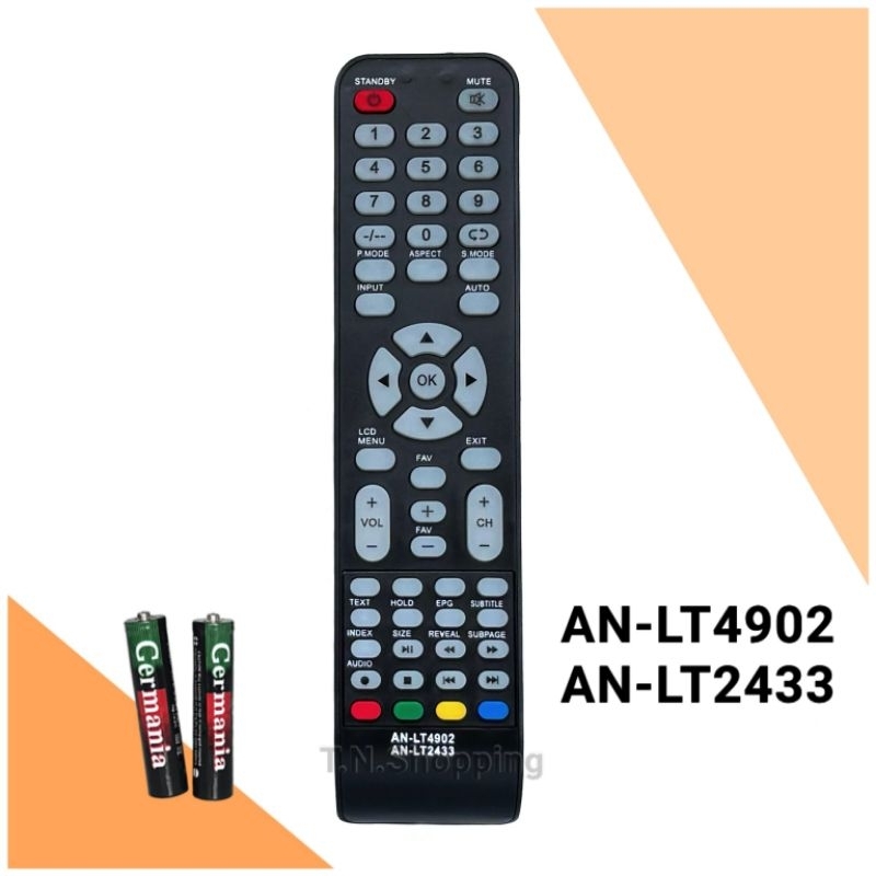 รีโมททีวี LCD/LED Aco natic รุ่น AN-LT4902, AN-LT2433, AN-LT2415, AN-LT3216, AN-LT3215, AN-LT4301, 24HD512AN