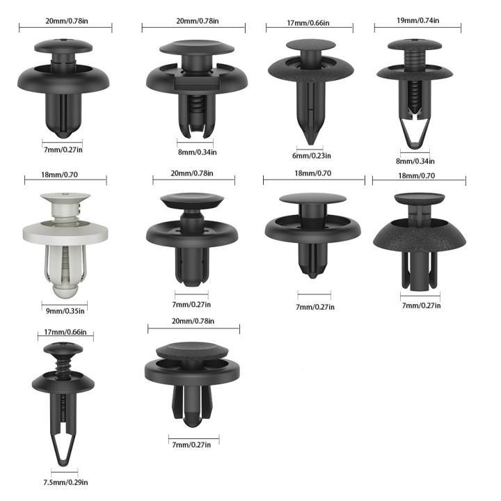 หมุดกิ๊บล็อค หมุดกิ๊บล็อคกันชน หมุดพลาสติก หมุดยึดพลาสติก 16 ขนาด 100-620 ชิ้น (แบบกล่อง),ใช้ได้กับรถหลากหลายแบรน์ หลายย - รูปที่ 6