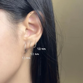 ต่างหูเงินแท้ 92.5% ห่วงกลมเกลี้ยง สำหรับเด็ก 0.8-1.0 cm. หรือผู้ใหญ่ 1.0 cm. ขึ้นไป(เรือนเงินแท้) : EY0229
