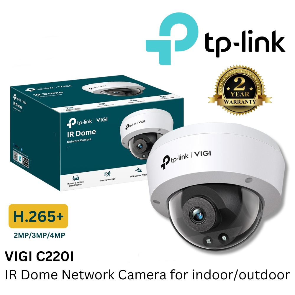 ⚡️กล้องวงจรปิดPoE⚡️TP-LINK (VIGI C220I) VIGI 2MP IR Dome Network Camera