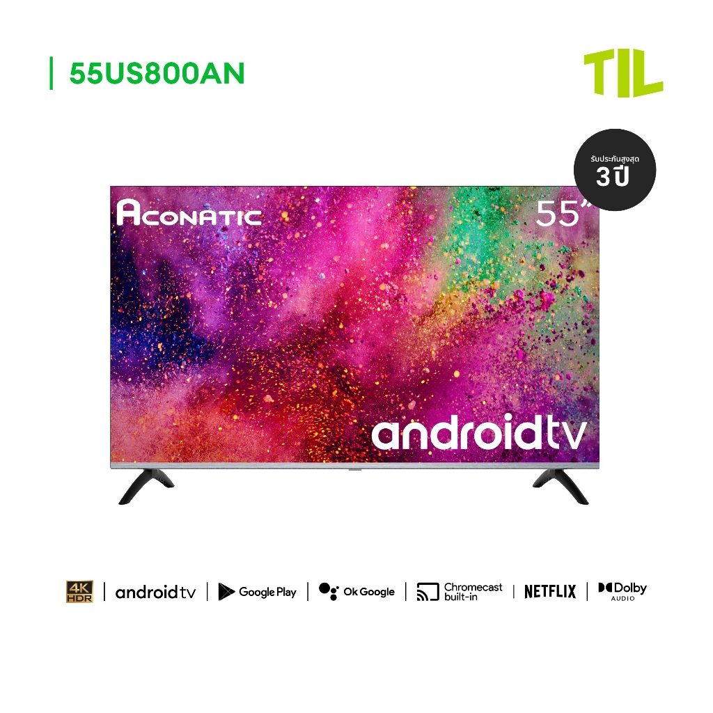 Aconatic LED Android TV 11.0 4K UHD แอลอีดี แอนดรอยทีวี ขนาด 55 นิ้ว รุ่น 55US800AN (รับประกัน 3 ปี)