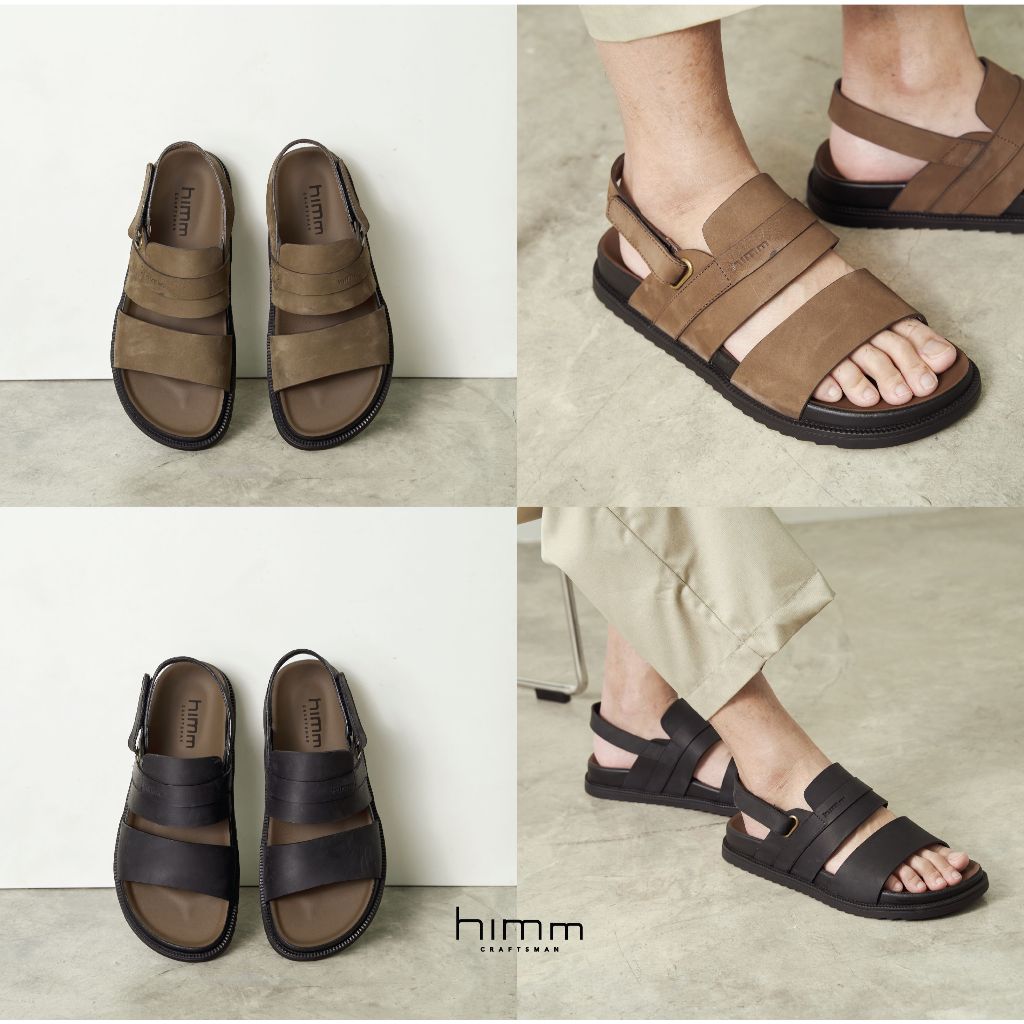 SMITH รองเท้ารัดส้นหนังแท้ By Himmshoes รองเท้ารัดส้น รองเท้าพื้นหนา รองเท้ารัดส้นหนังสำหรับผู้ชาย