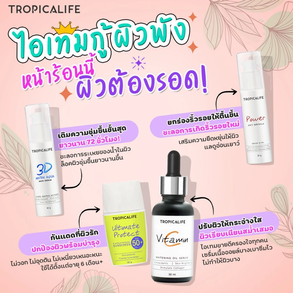 เซรั่มลดเลือนริ้วรอย สกินแคร์ธรรมชาติ ผิวอ่อนเยาว์ POWER ANTI WRINKLE SERUM IN OIL 35g. thumbnail 8