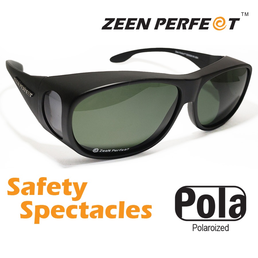 Side Shield Protection ZEEN PERFECT Polarized lens/ แว่นครอบตาป้องกันด้านข้าง สวมทับแว่นได้ เลนส์โพล