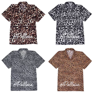 เสื้อลายเสือดาว เสือดำ 7ไซส์ S-4XL งานไทย ไหมอิตาลี เสื้อเชิ้ตฮาวาย hw901